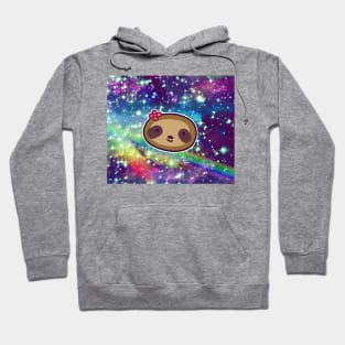 Flower Sloth Face Rainbow Space Hoodie